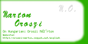 marton oroszi business card